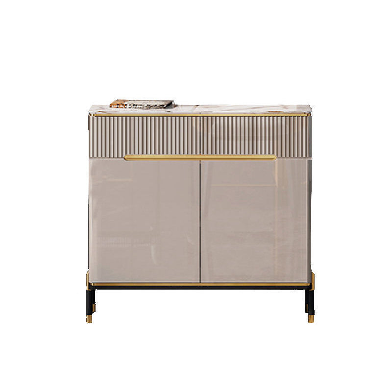 Glam Style Credenza Stone Buffet Credenza with Cabinets and Drawers