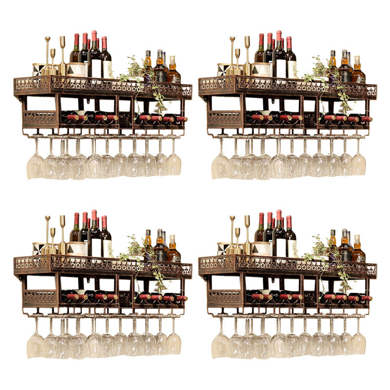 Wall Mounted Wine Rack Metal Wine Bottle & Glass Rack for Kitchen