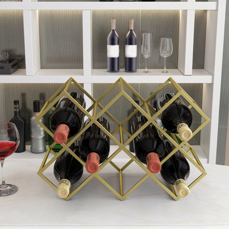 Tabletop Glam Style Wine Rack Metal Wine Bottle Rack for Living Room