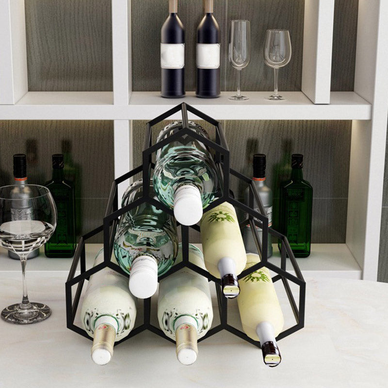 Tabletop Glam Style Wine Rack Metal Wine Bottle Rack for Living Room