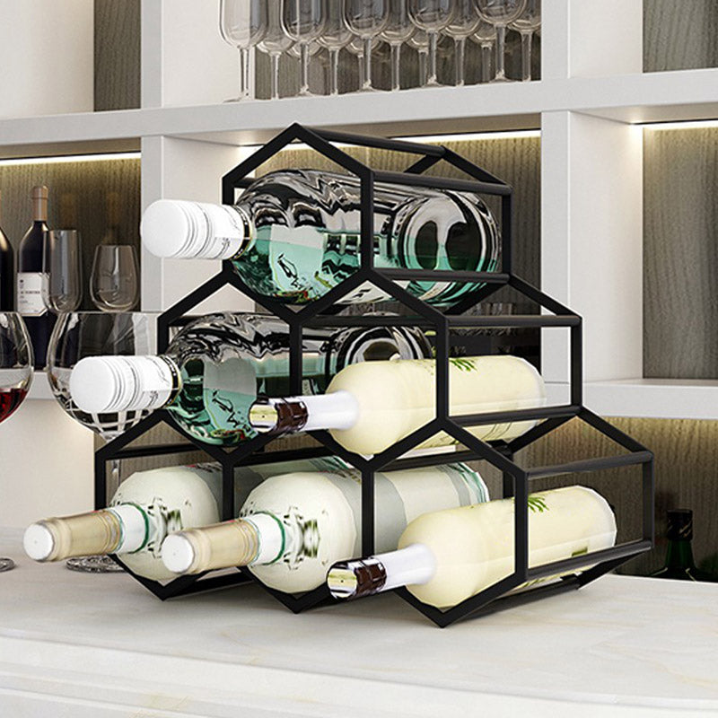 Tabletop Glam Style Wine Rack Metal Wine Bottle Rack for Living Room