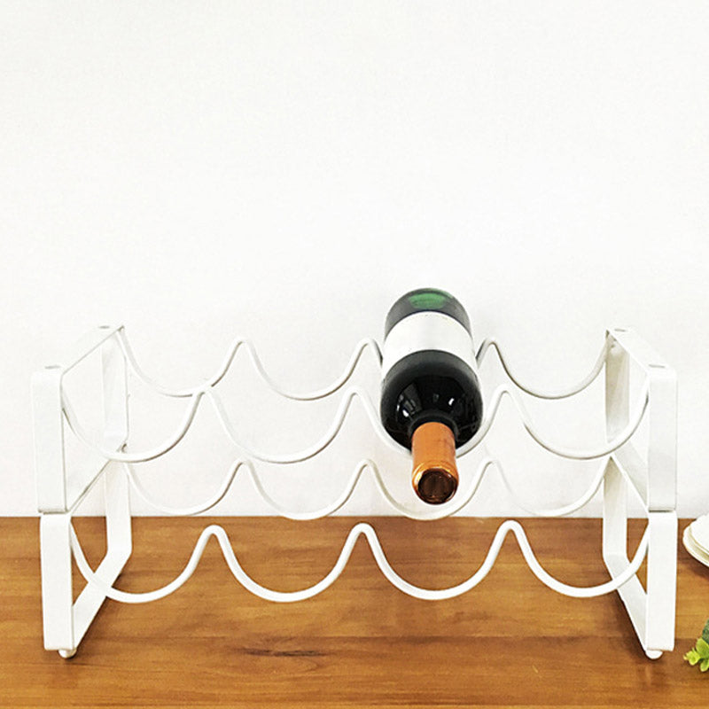 17.3"W Iron Countertop Bottle Holder Luxury Style Wine Rack Bottle