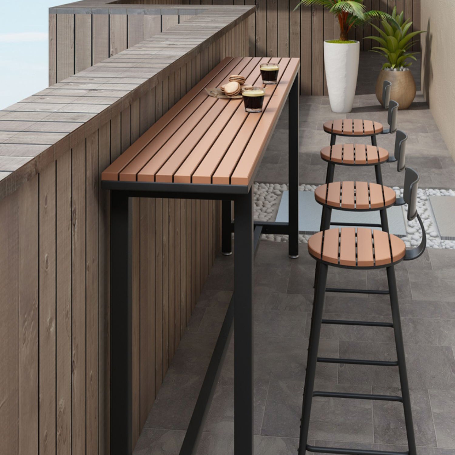 Industrial Style 1/4 Pieces Metal Bar Table Set Reclaimed Wood Bar Set