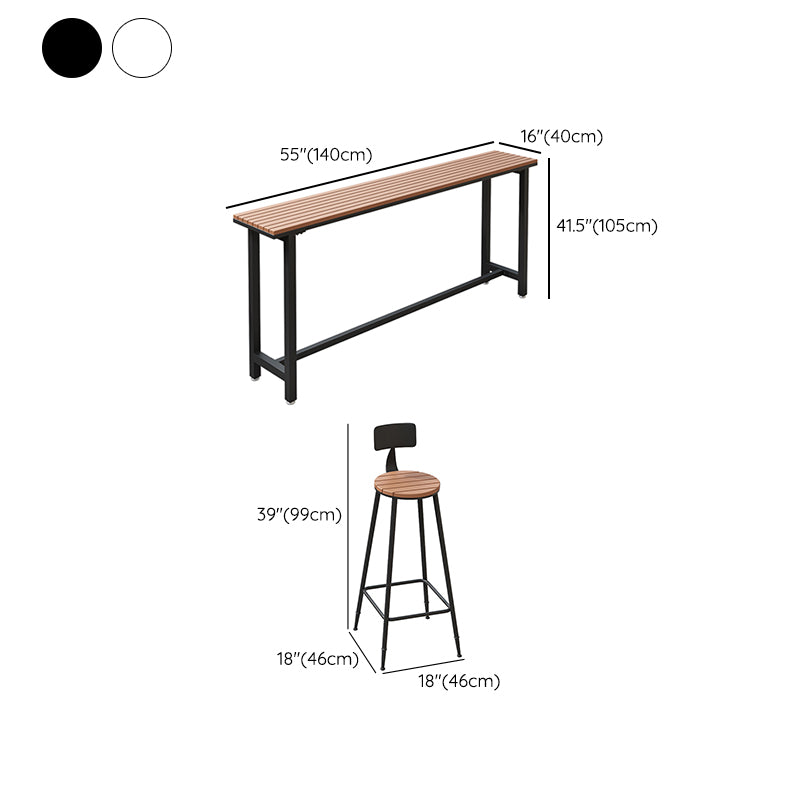 Industrial Style 1/4 Pieces Metal Bar Table Set Reclaimed Wood Bar Set