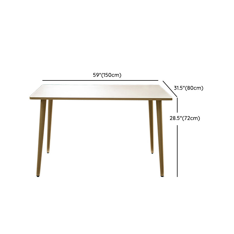 Rectangle Manufactured Wood Dining Table Contemporary Aluminum Frame Patio Table