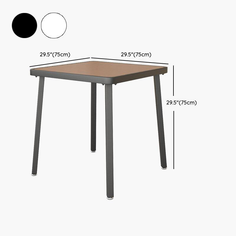 Contemporary Manufactured Wood Patio Table Iron Frame Dining Table