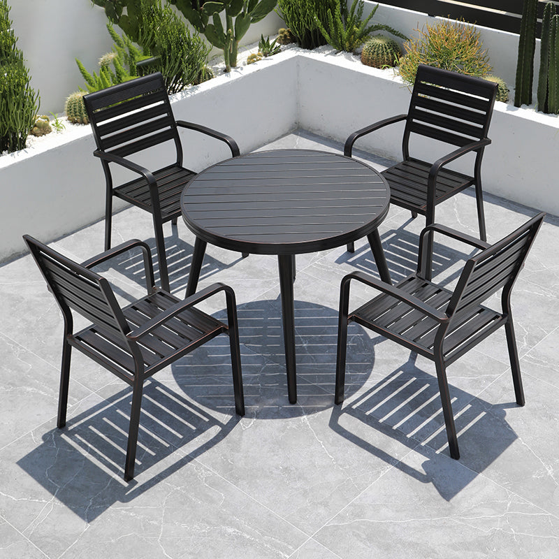 Contemporary Outdoor Aluminum Patio Table Extendable Rust Resistant Table