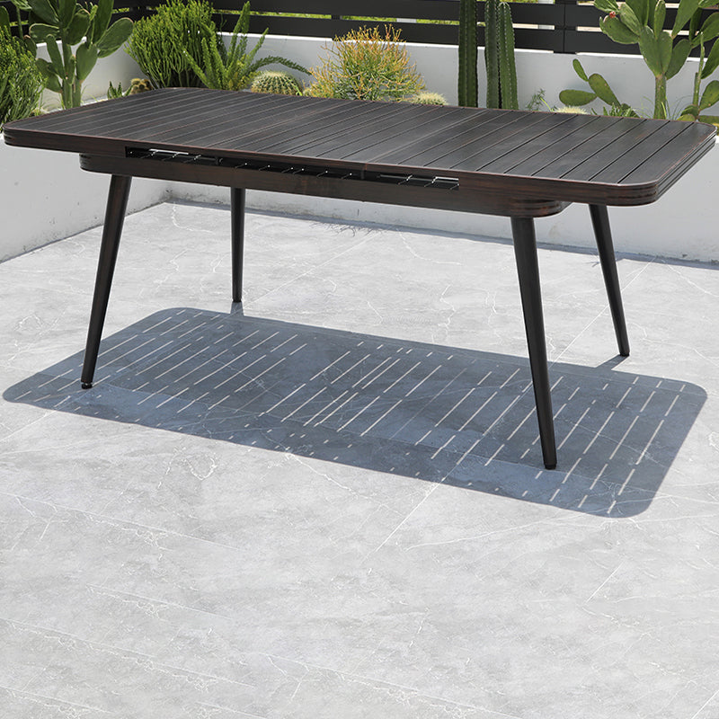 Contemporary Outdoor Aluminum Patio Table Extendable Rust Resistant Table