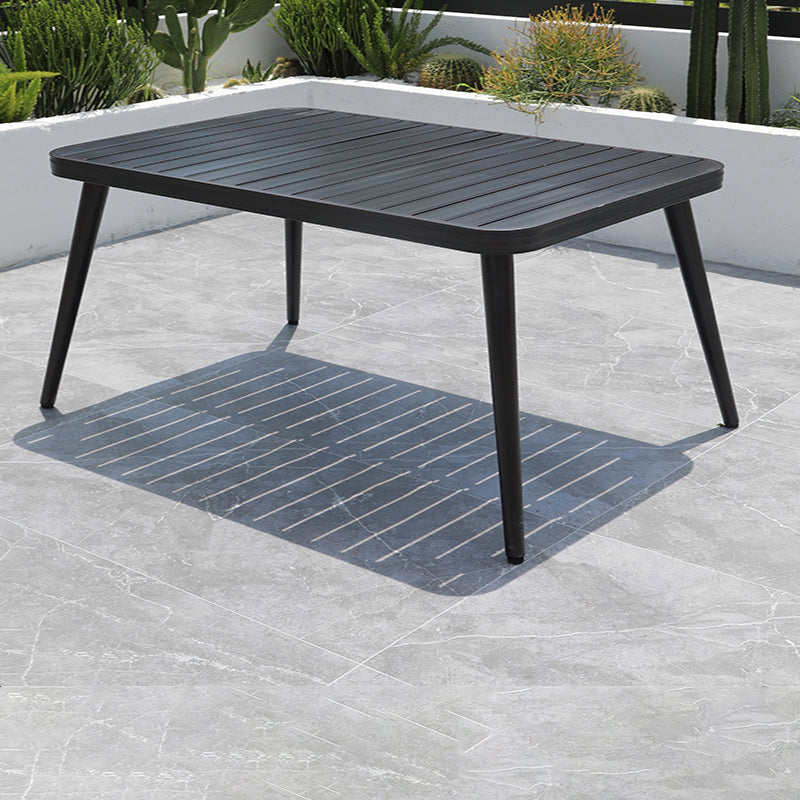 Contemporary Outdoor Aluminum Patio Table Extendable Rust Resistant Table