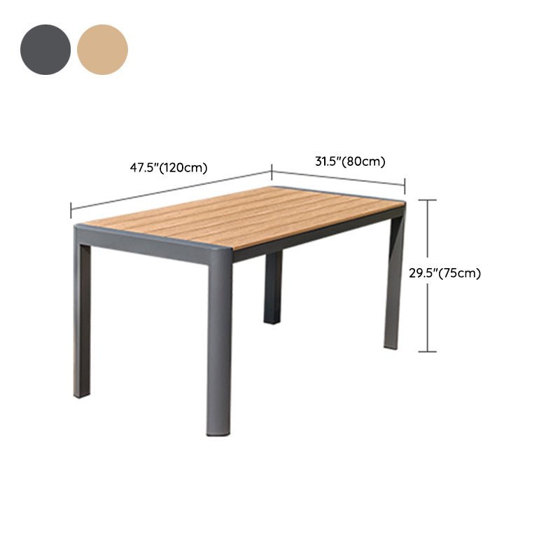 Modern Outdoor Aluminum Frame Dining Table Rectangle/Square Patio Table