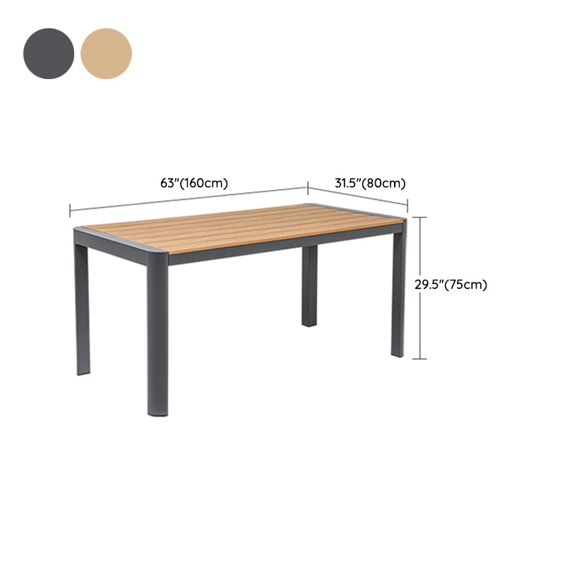 Modern Outdoor Aluminum Frame Dining Table Rectangle/Square Patio Table