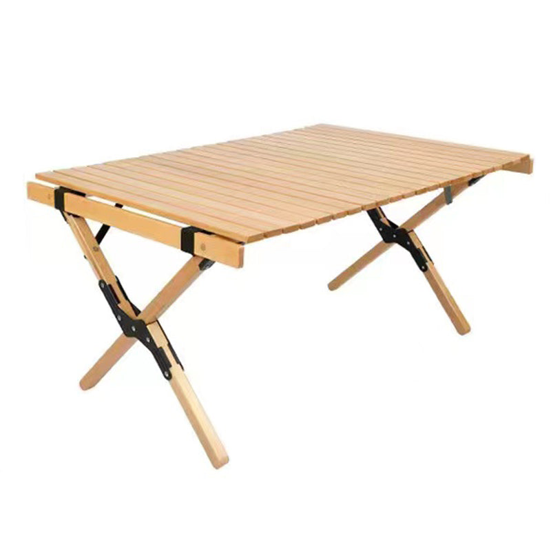 Outdoor Removable Camping Table Rectangle Beech Solid Wood Camping Table