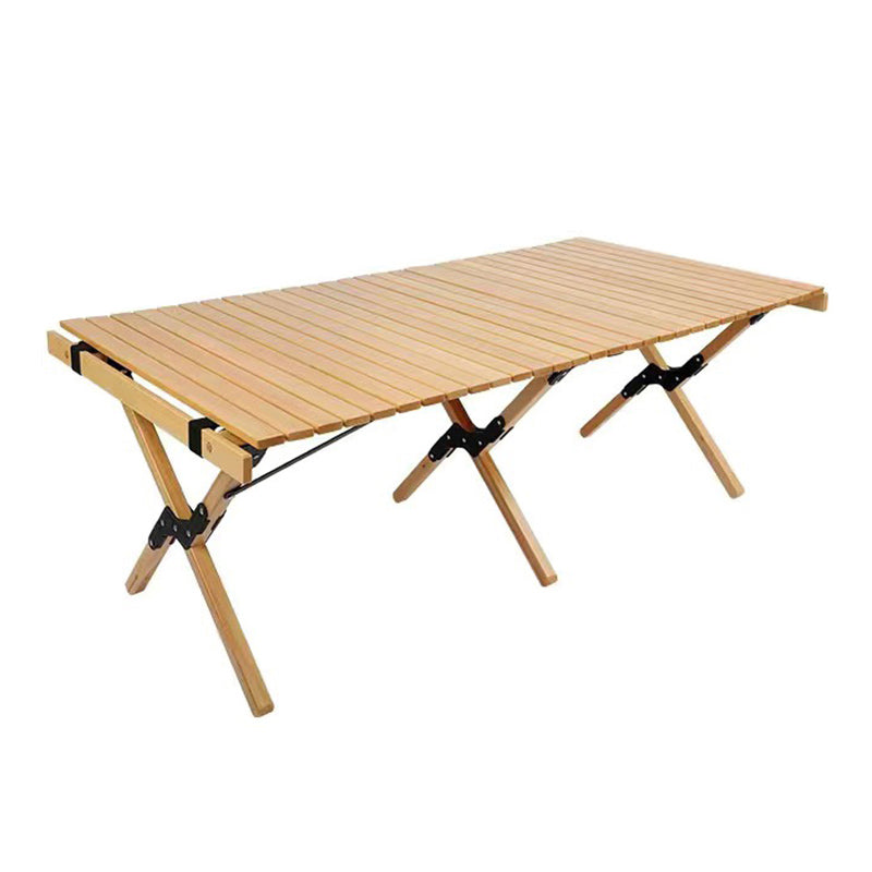 Outdoor Removable Camping Table Rectangle Beech Solid Wood Camping Table