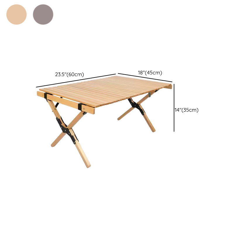 Outdoor Removable Camping Table Rectangle Beech Solid Wood Camping Table