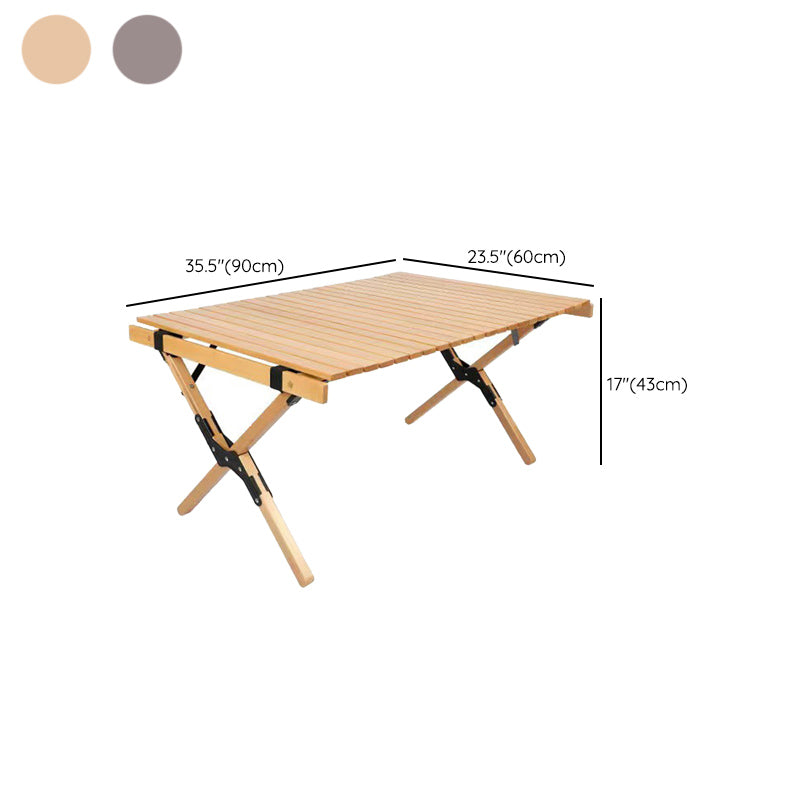 Outdoor Removable Camping Table Rectangle Beech Solid Wood Camping Table