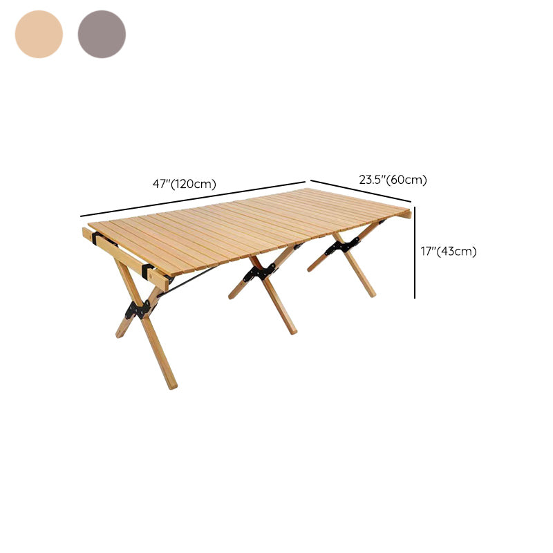 Outdoor Removable Camping Table Rectangle Beech Solid Wood Camping Table