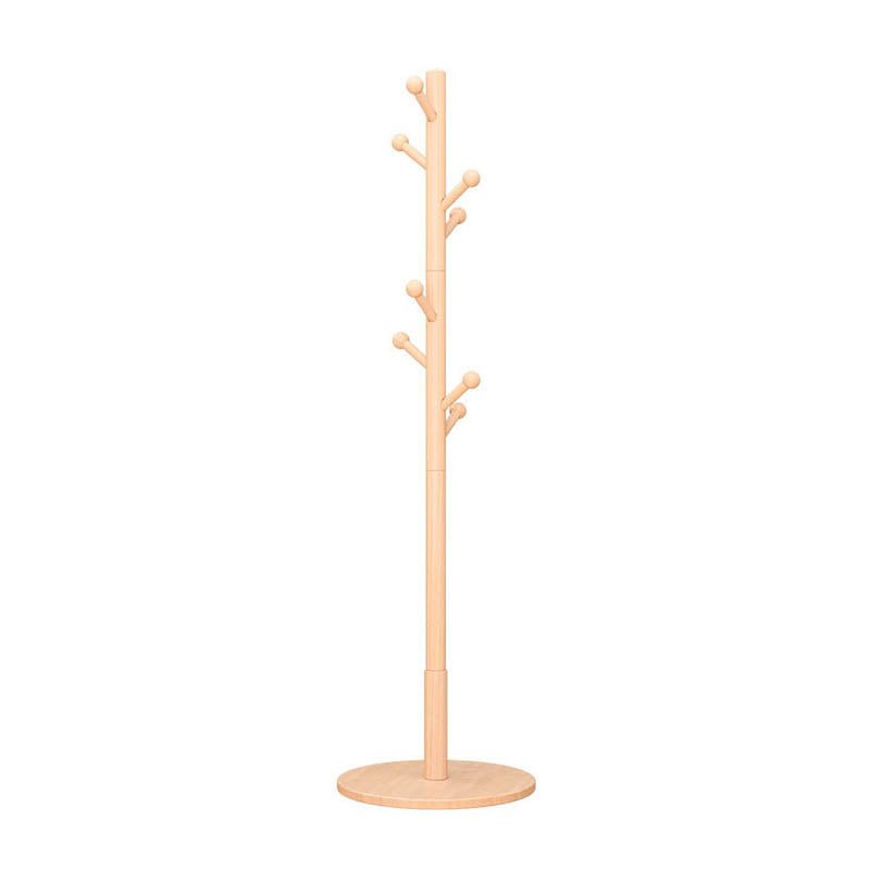 Solid Wood Entrance Hall Tree Modern Style Simple Home Floor Coat Rack