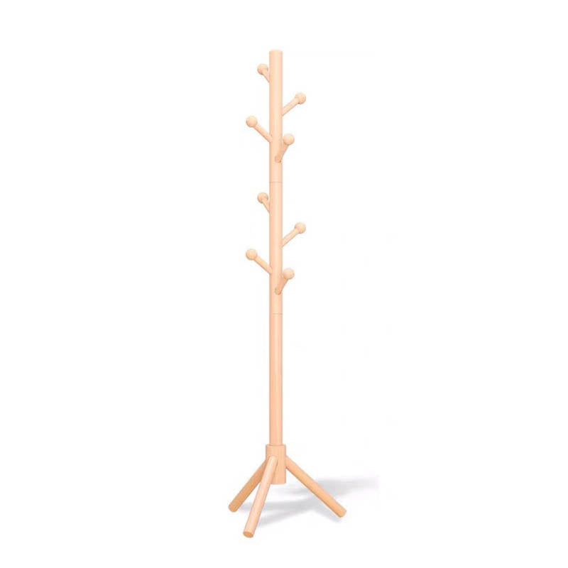 Solid Wood Entrance Hall Tree Modern Style Simple Home Floor Coat Rack