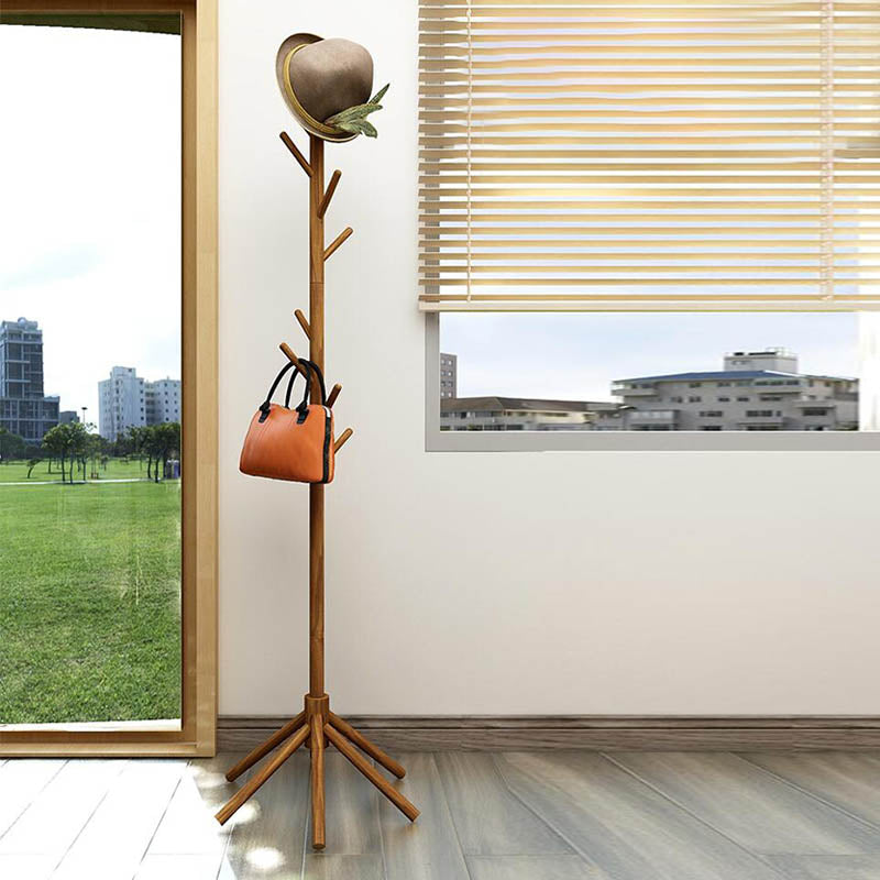 Wooden Coat Hanger Modern Style Simple Home Floor Hall Stand