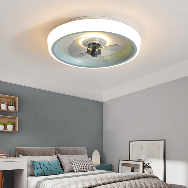 Polish Finish Fan with Light Modernism 3-Blade LED Ceiling Fan for Foyer