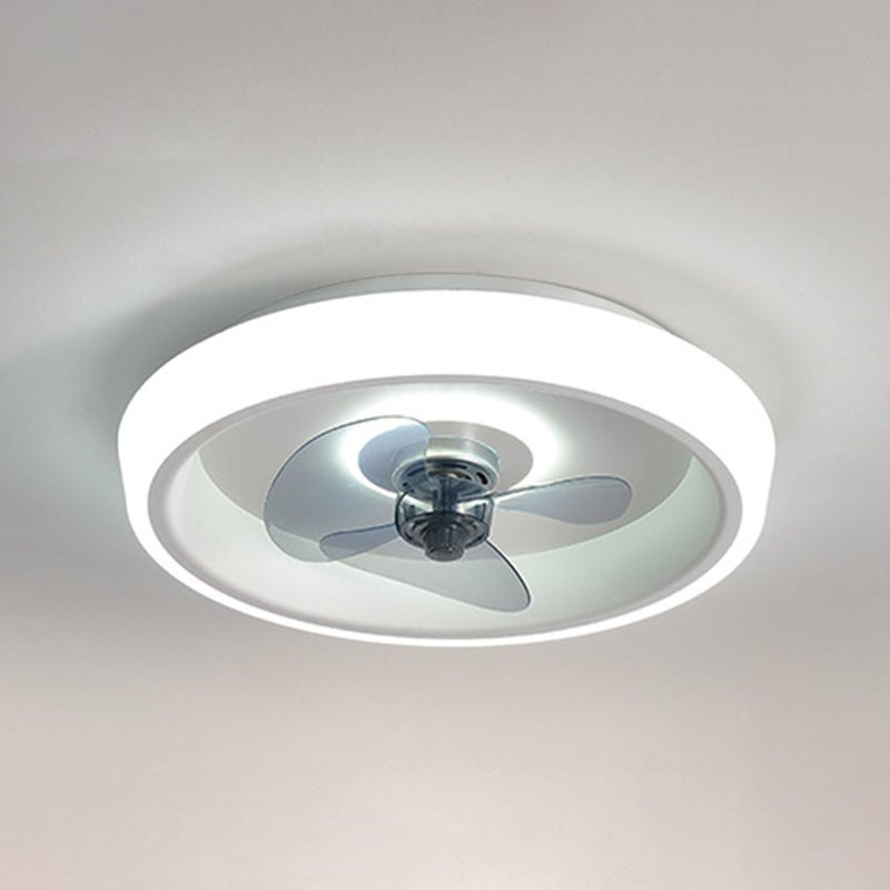 Polish Finish Fan with Light Modernism 3-Blade LED Ceiling Fan for Foyer