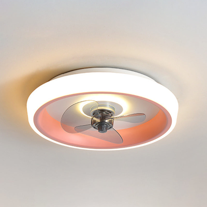 Polish Finish Fan with Light Modernism 3-Blade LED Ceiling Fan for Foyer