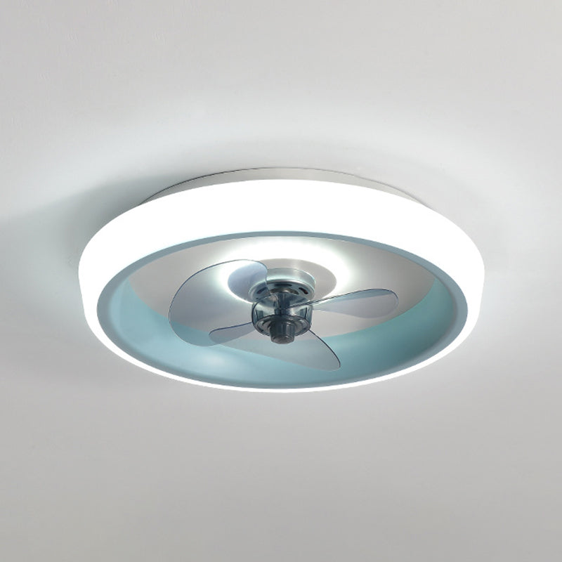 Polish Finish Fan with Light Modernism 3-Blade LED Ceiling Fan for Foyer