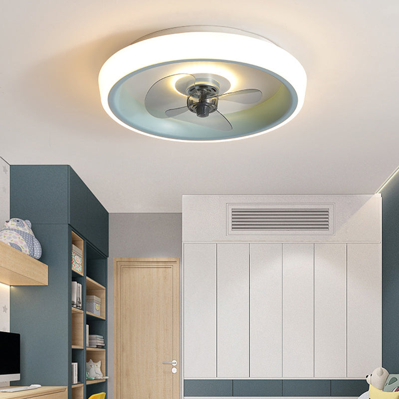 Polish Finish Fan with Light Modernism 3-Blade LED Ceiling Fan for Foyer