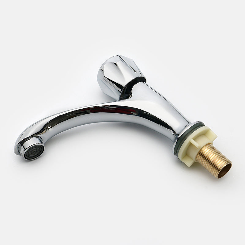 Contemporary Centerset Faucet Knob Handle Low Arc Solid Brass Faucet