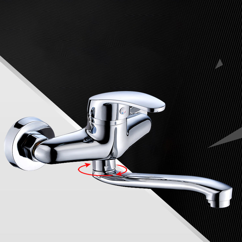 Industrial Kitchen Faucet Lever Handle Wall Mounted High Arc Faucet