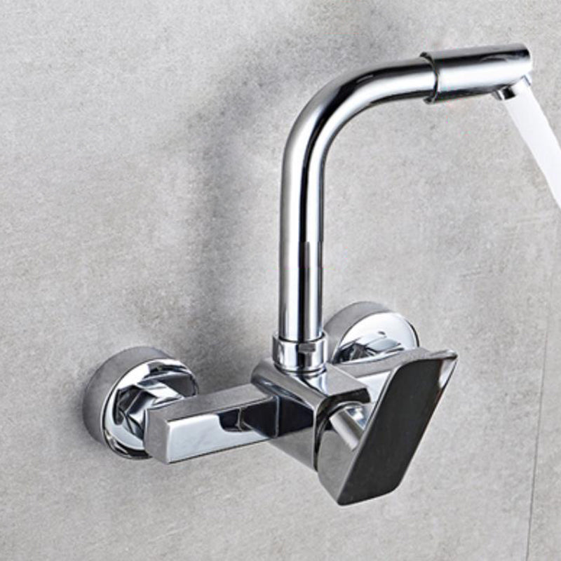 Industrial Kitchen Faucet Lever Handle Wall Mounted High Arc Faucet