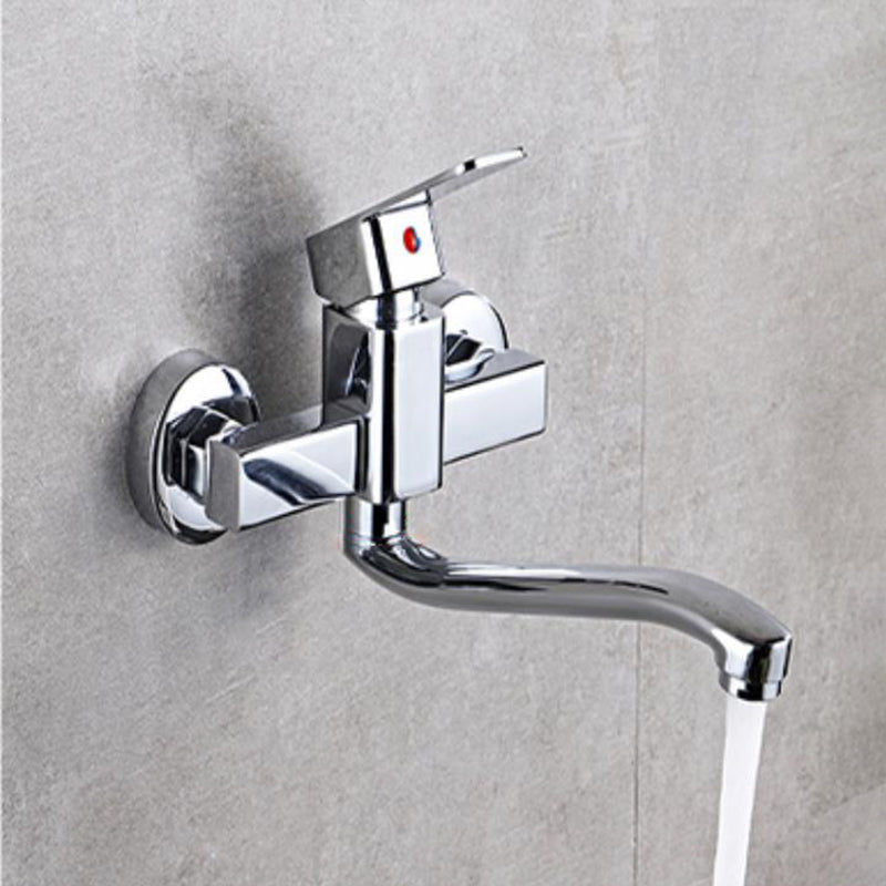 Industrial Kitchen Faucet Lever Handle Wall Mounted High Arc Faucet