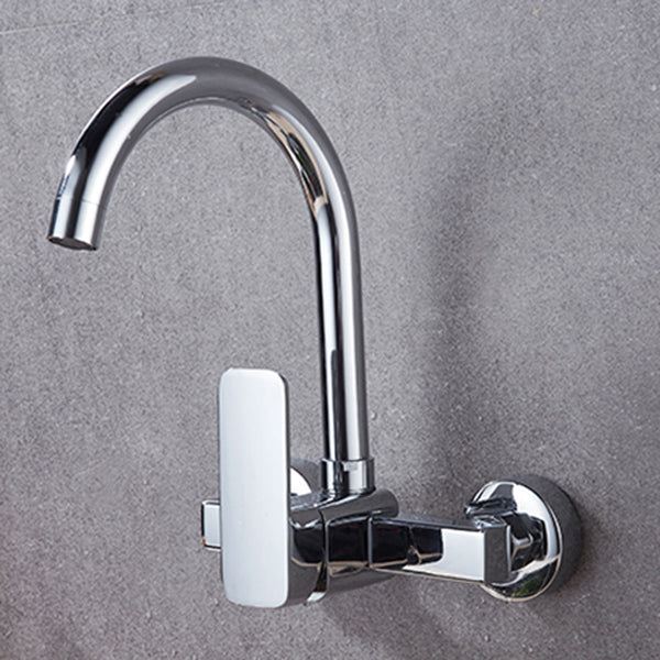 Industrial Kitchen Faucet Lever Handle Wall Mounted High Arc Faucet