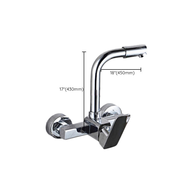 Industrial Kitchen Faucet Lever Handle Wall Mounted High Arc Faucet