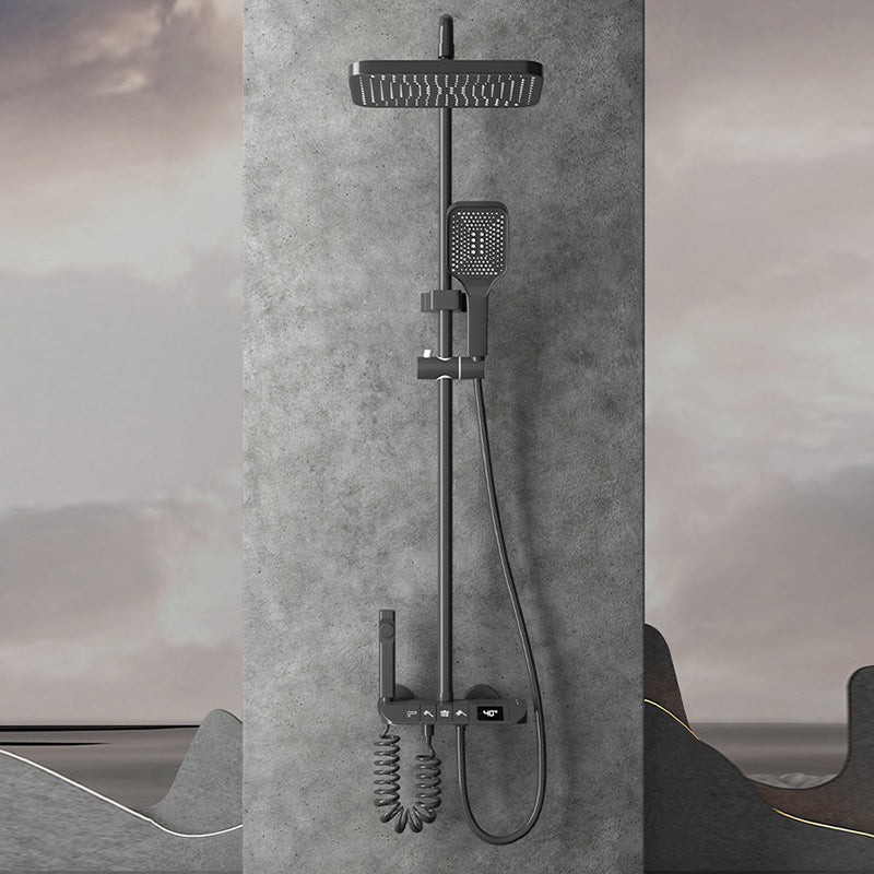 Modern Shower Trim Brass Handheld Shower Head Thermostatic Shower Head Combo