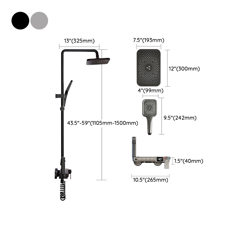 Modern Shower Trim Brass Adjustable Spray Pattern Wall Mounted Shower Set