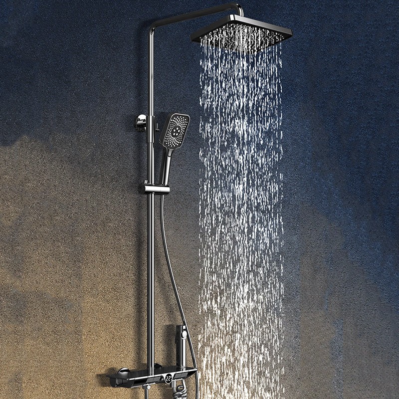 Modern Shower Head Combo Brass Adjustable Spray Pattern Shower System