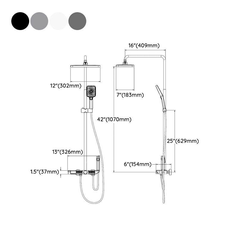 Modern Shower Head Combo Brass Adjustable Spray Pattern Shower System