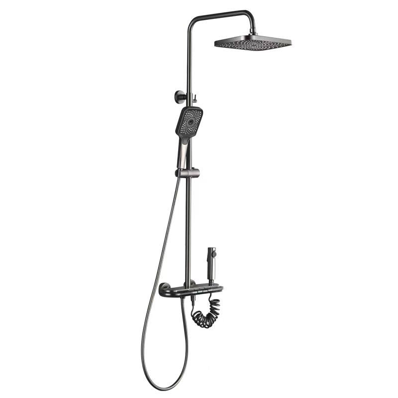 Modern Shower Set Brass Adjustable Spray Pattern Wall Mounted Shower Combo