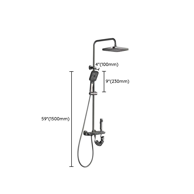 Modern Shower Set Brass Adjustable Spray Pattern Wall Mounted Shower Combo