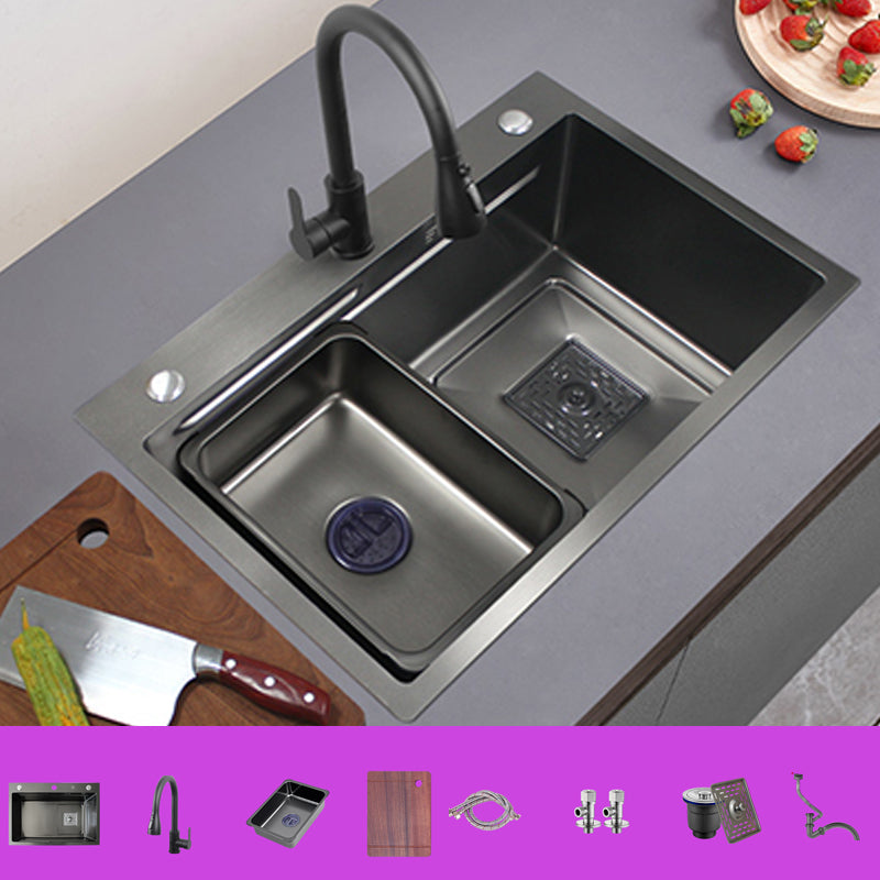 Modern Single Bowl Sink Solid Color Kitchen Sink with Drain Strainer Kit