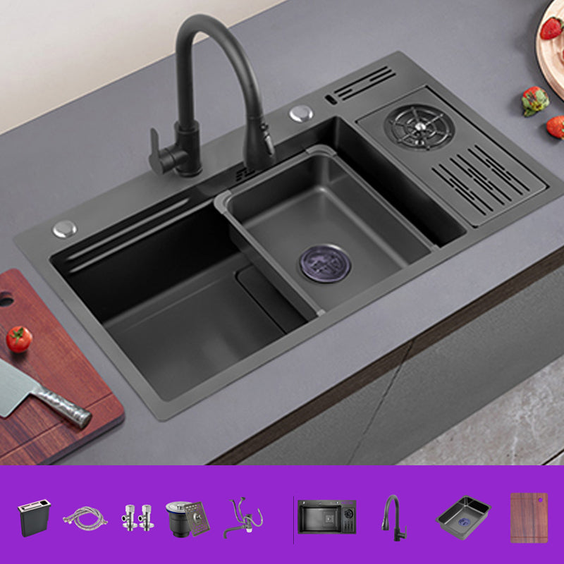 Modern Single Bowl Sink Solid Color Kitchen Sink with Drain Strainer Kit