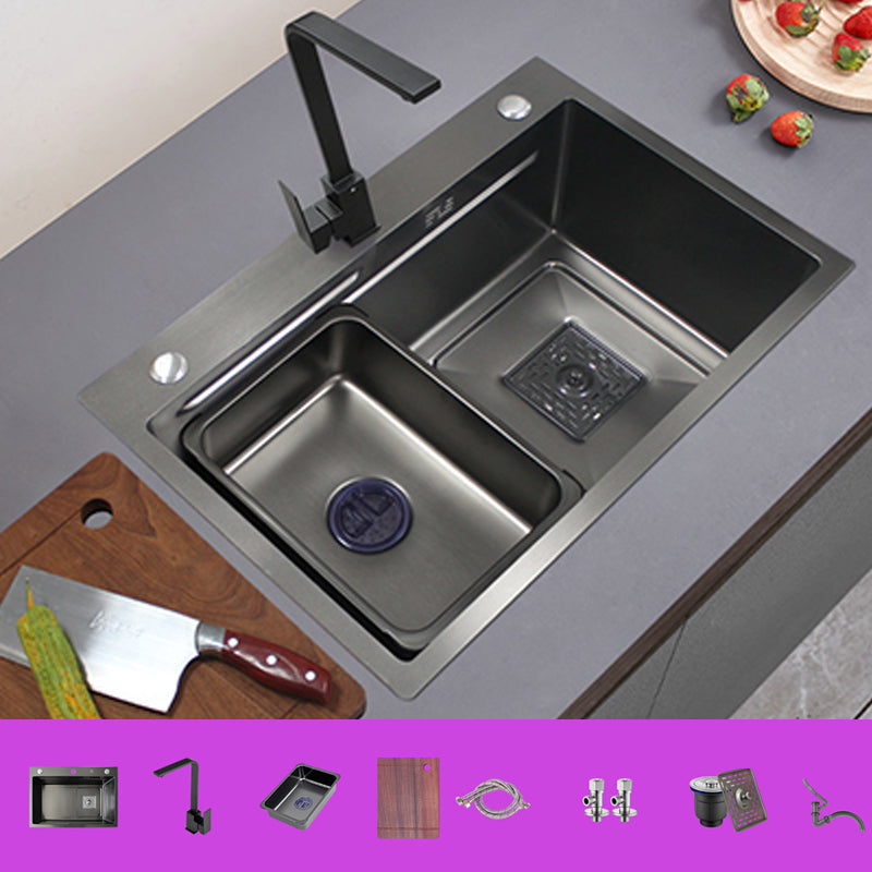 Modern Single Bowl Sink Solid Color Kitchen Sink with Drain Strainer Kit