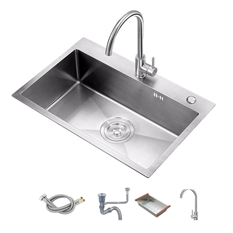 Contemporary Workstation Sink Stainless Steel Undermount Kitchen Sink