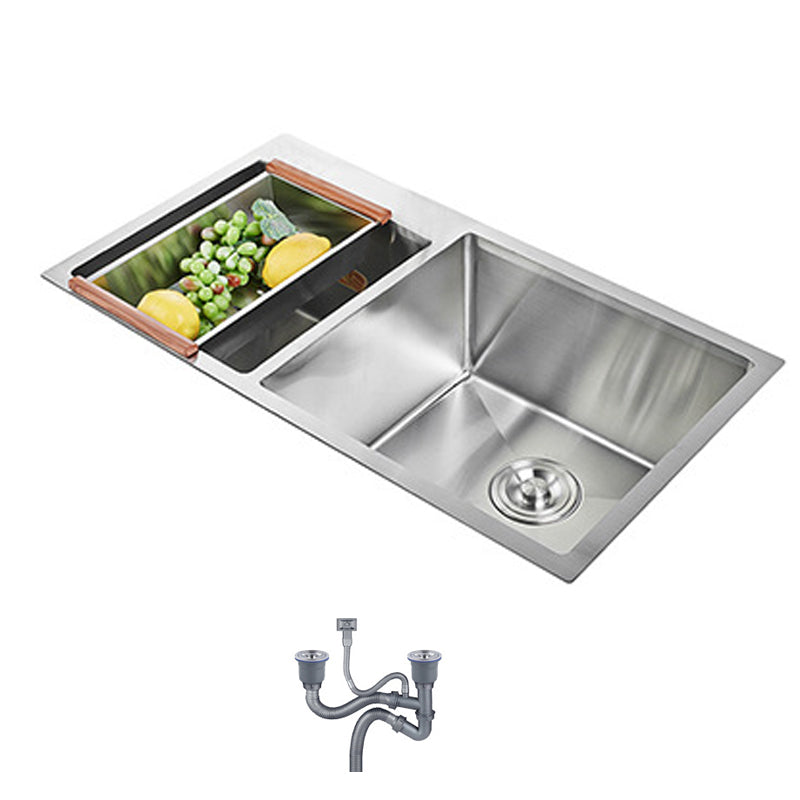 Contemporary Workstation Sink Stainless Steel Undermount Kitchen Sink