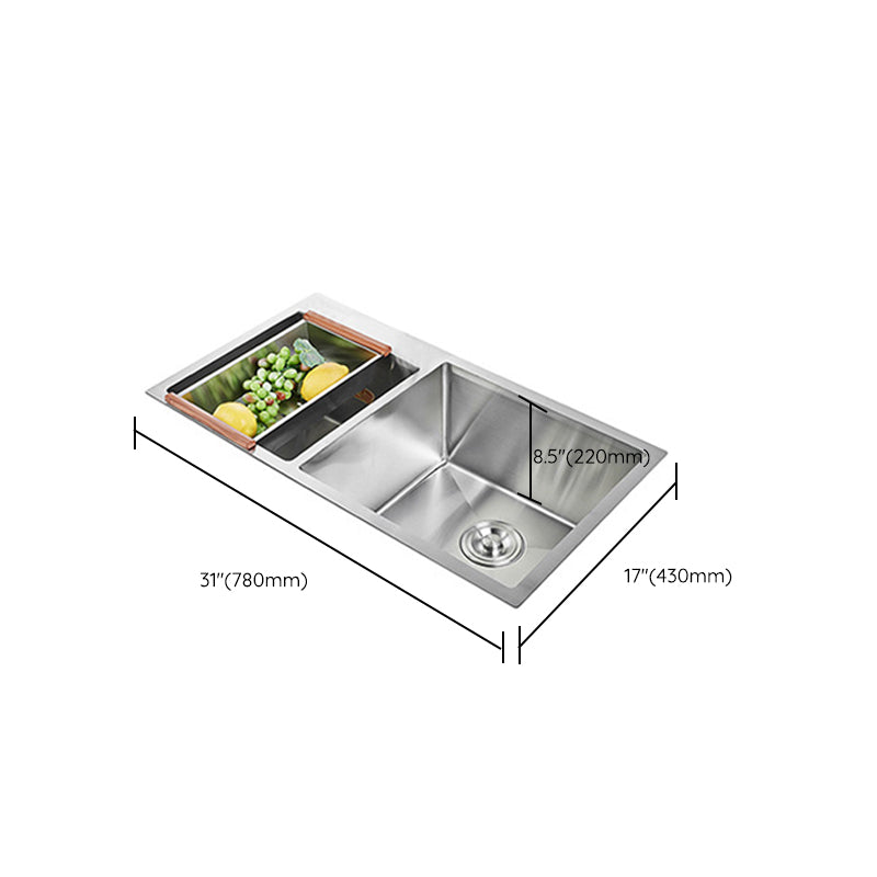 Contemporary Workstation Sink Stainless Steel Undermount Kitchen Sink