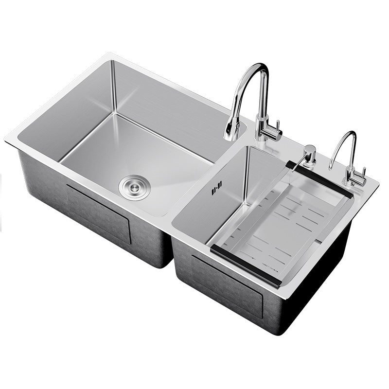 Contemporary Style Kitchen Sink Stainless Steel Double Kitchen Sink