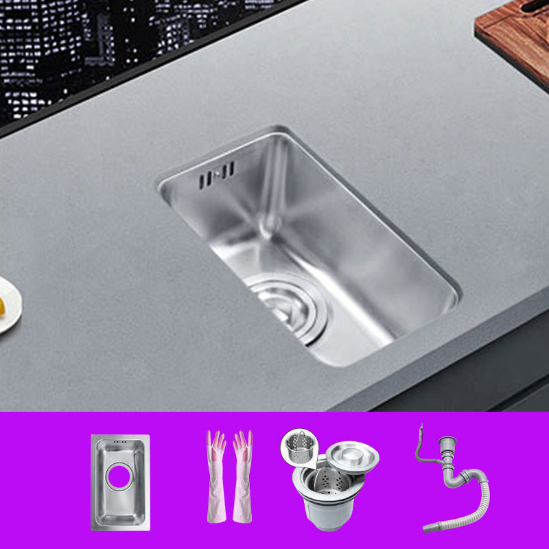 Rectangle Stainless Steel Sink Single Bowl Modern Kitchen Sink with Strainer