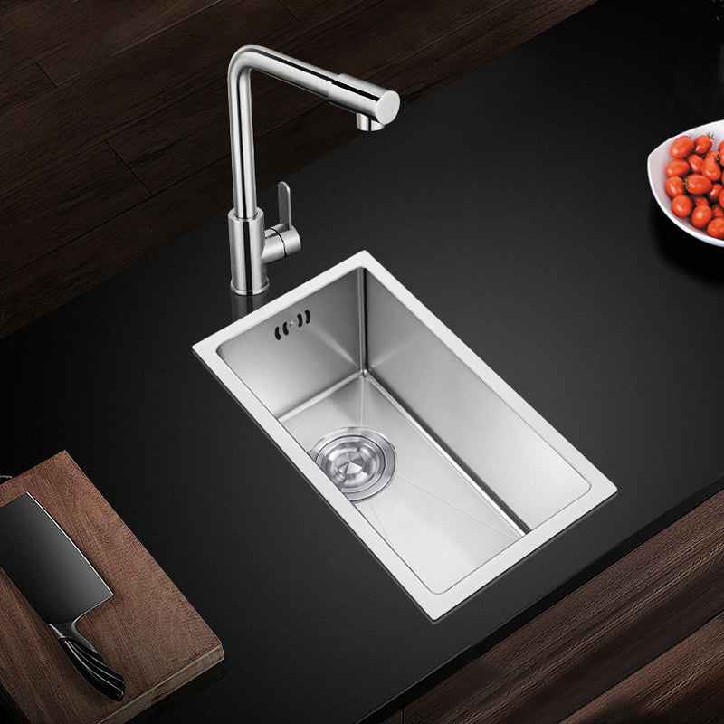 Rectangle Stainless Steel Sink Single Bowl Modern Kitchen Sink with Strainer