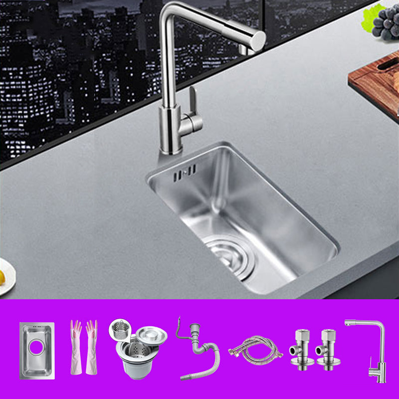 Rectangle Stainless Steel Sink Single Bowl Modern Kitchen Sink with Strainer